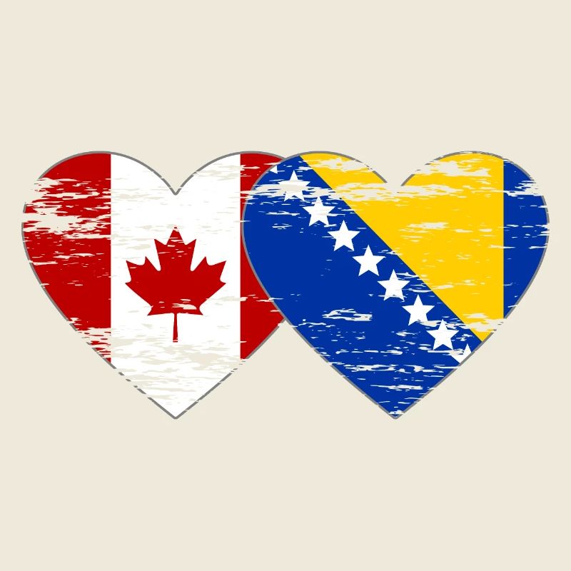 Canada Bosnie drapeau coeur utilisé