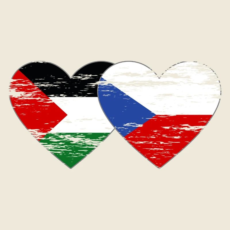 Palestine, République tchèque, drapeau coeur utilisé