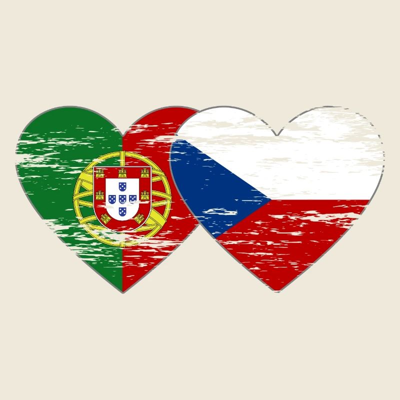 Portugal Drapeau de la République tchèque coeur utilisé