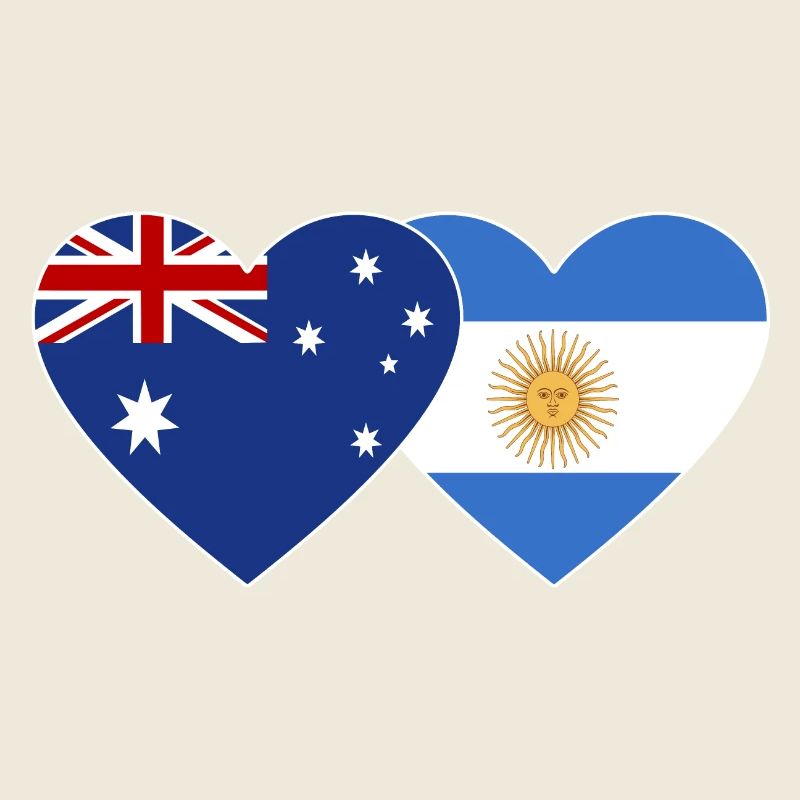 Coeur de drapeau Australie Argentine