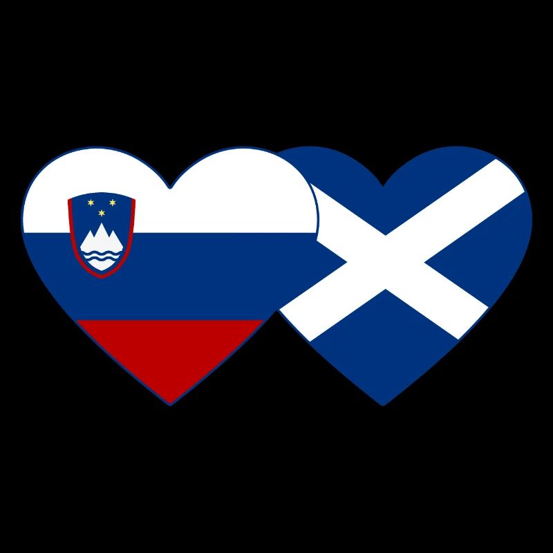 Slovénie Ecosse Drapeau Coeur