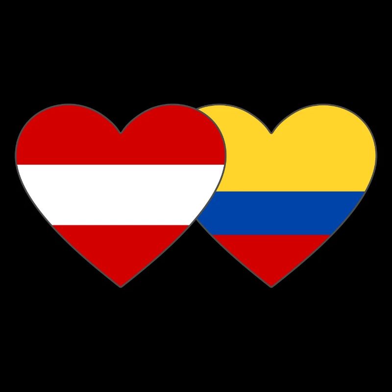 Autriche Colombie Drapeau Coeur