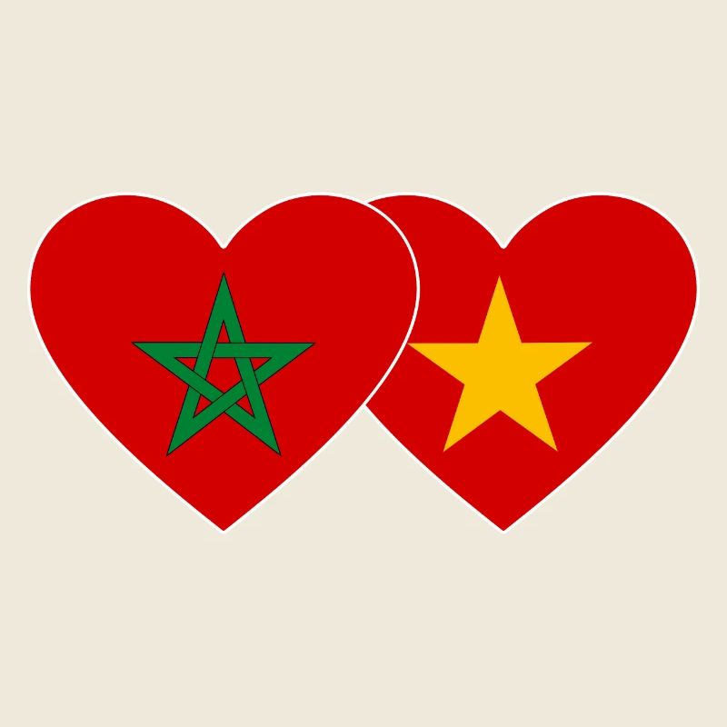 Maroc Vietnam Drapeau Coeur