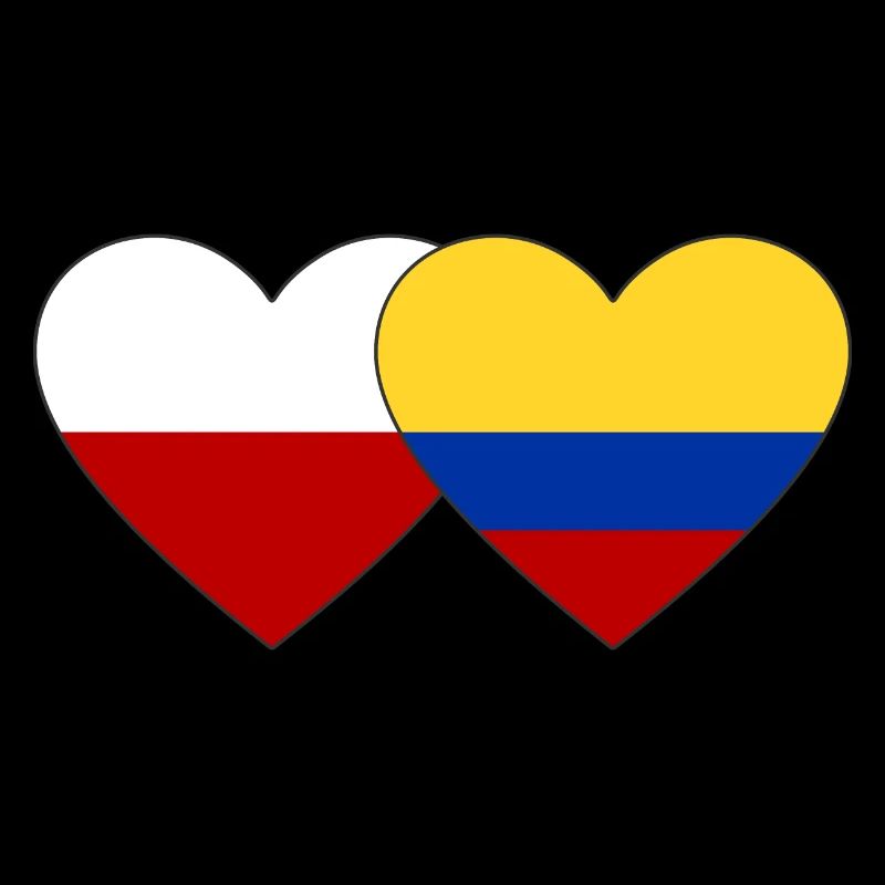 Pologne Colombie Drapeau Coeur