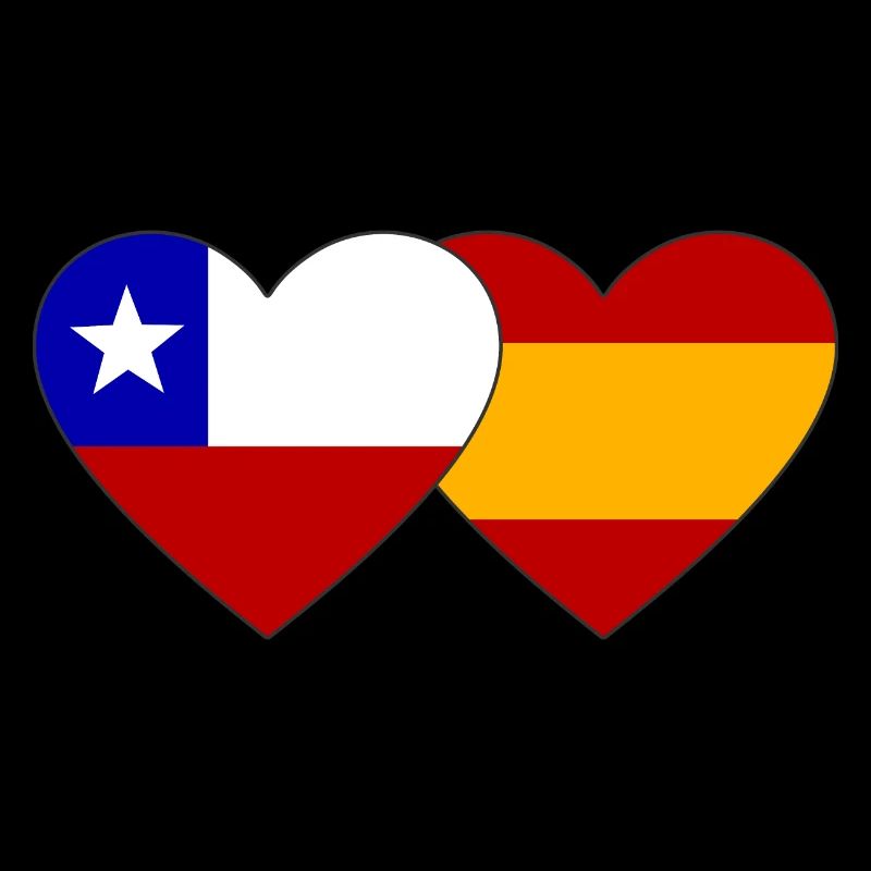Chili Espagne Drapeau Coeur