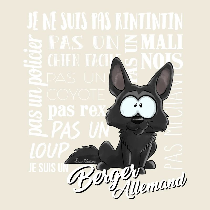 Ich bin Deutscher Schäferhund - schwarz - blancFR