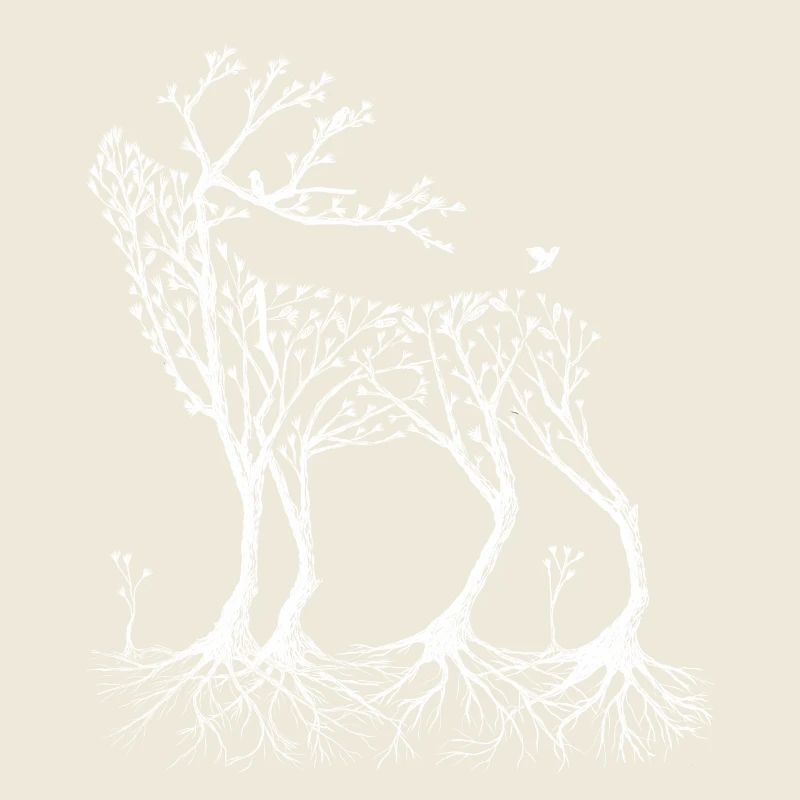 Forest deer in white