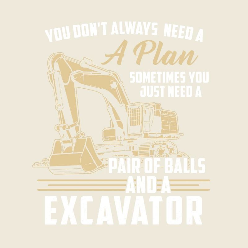 Construction worker · Construction site · Excavator · No plan
