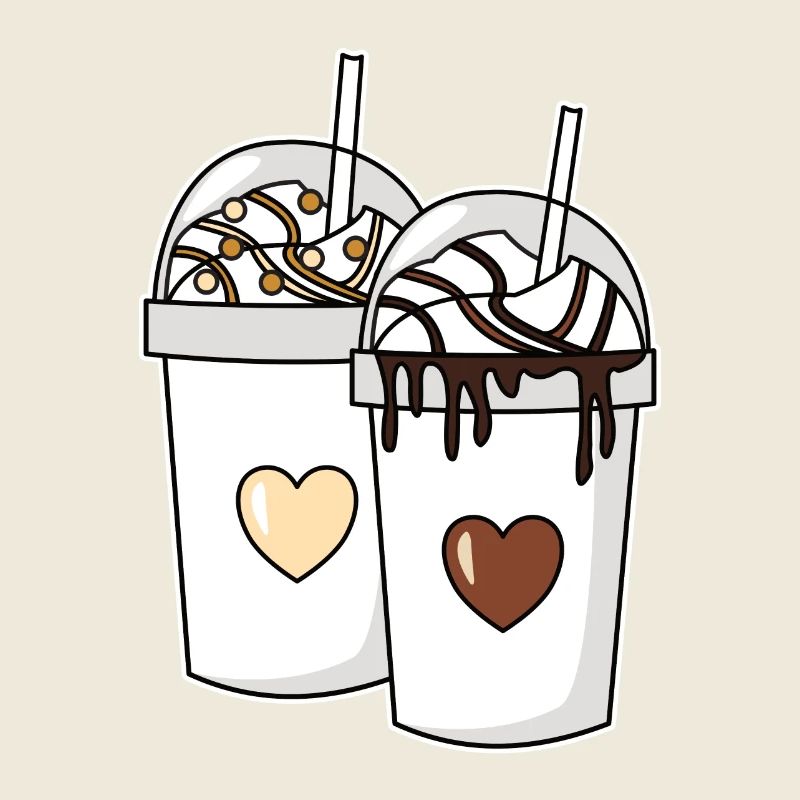 Couple milkshake vanilla chocolate