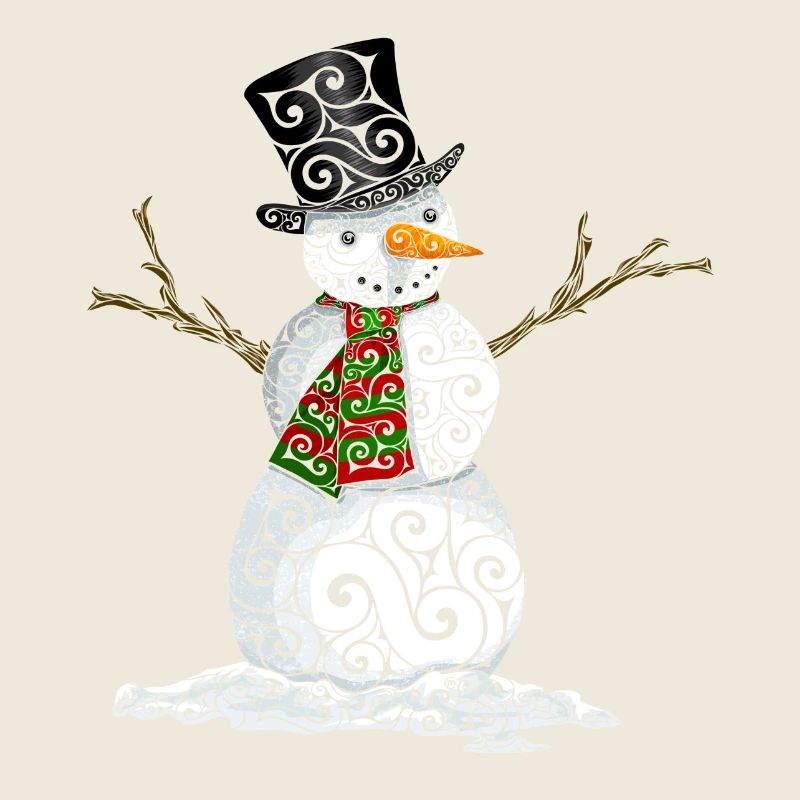 Glücklicher wirbelnder Schneemann