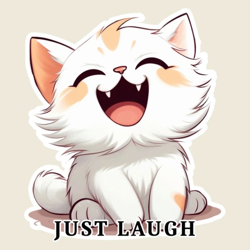Just Laugh – Chat qui rit dans le style kawaii