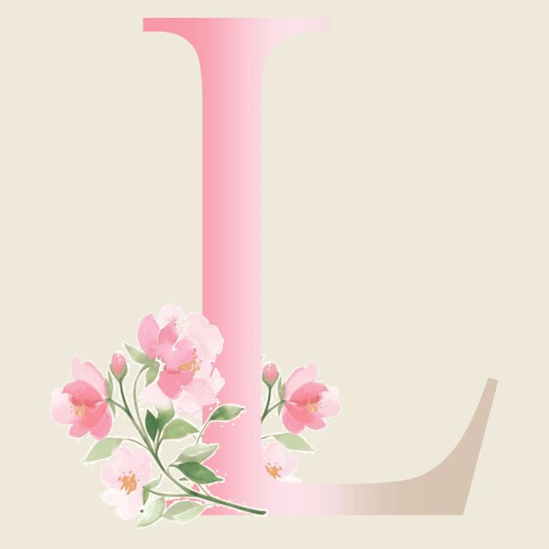 Buchstabe L mit Blumen