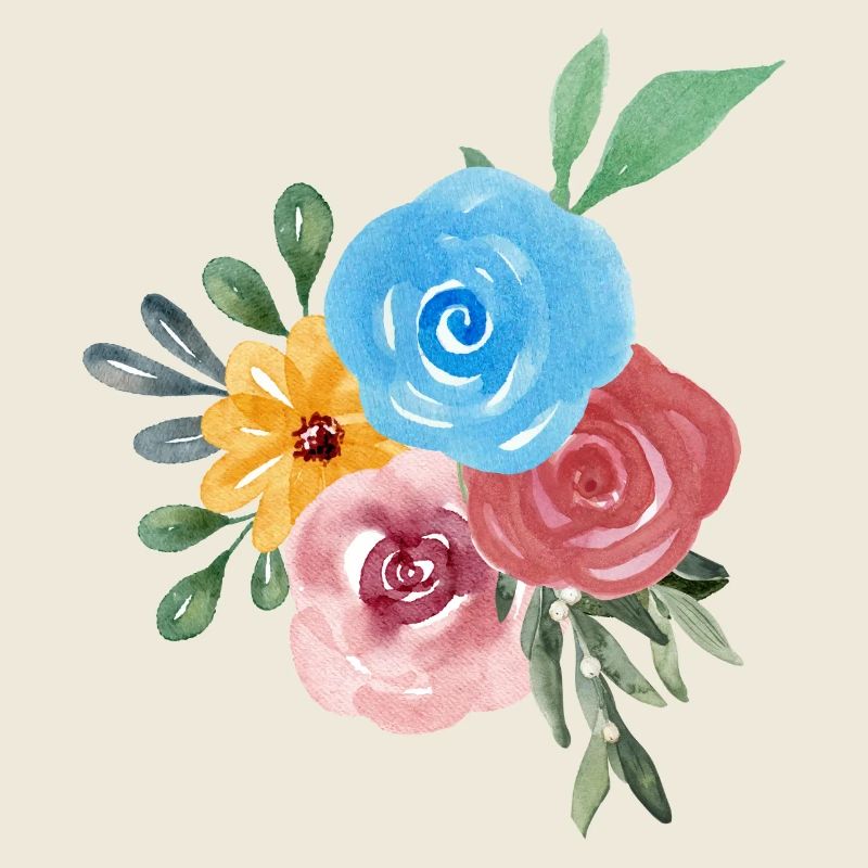 Simple watercolor flowers