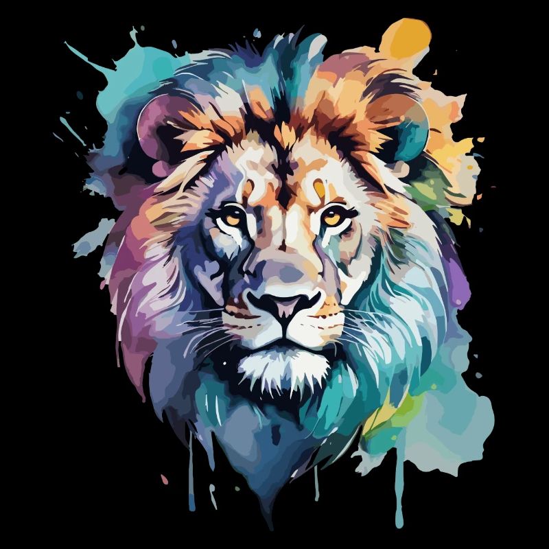 Colorful Lion Head
