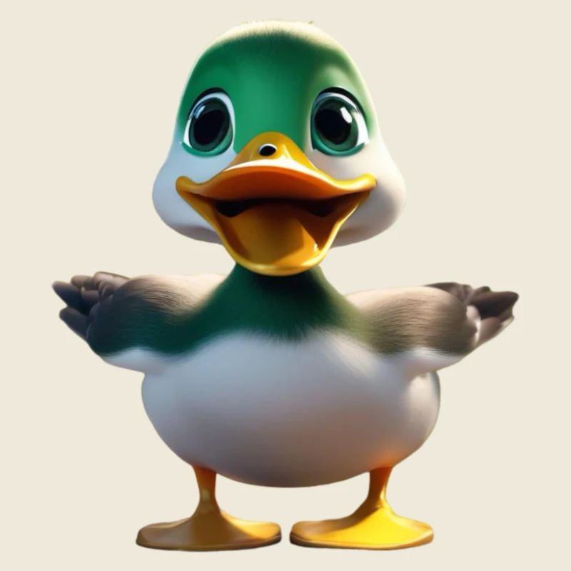 Mascotte du canard à tête verte
