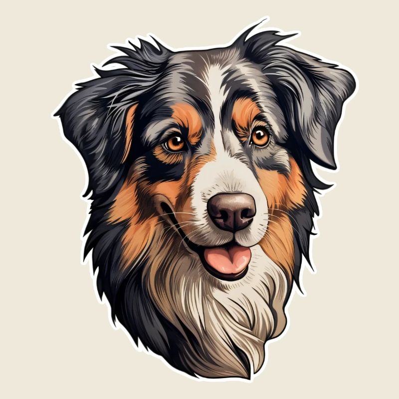 Australian Shepherd Head