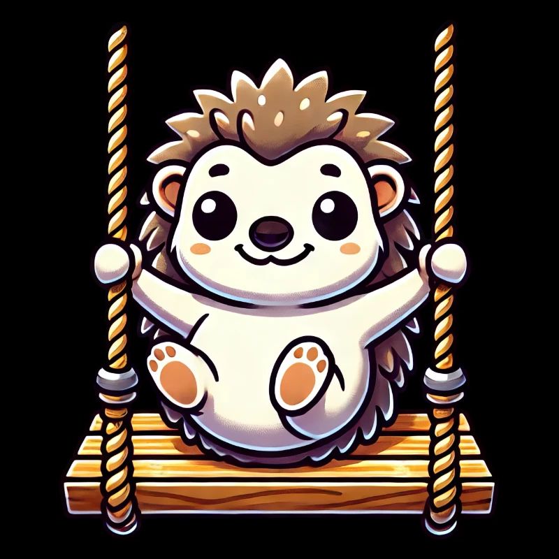 Mignon hérisson balançoires dessin animé aire de jeux amusant