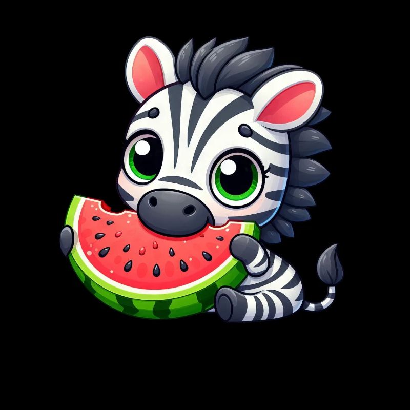 Zebra Melon Dessin Animé Pastèque Été