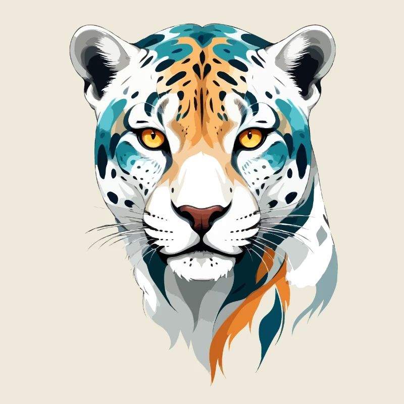 Leopard Vektor Kunst Lebendige Farben Illustration
