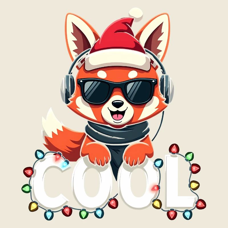 Cooler Roter Panda - Weihnachtsfest