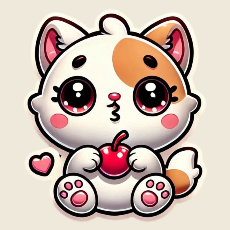 Rêve de chat mignon avec cerise