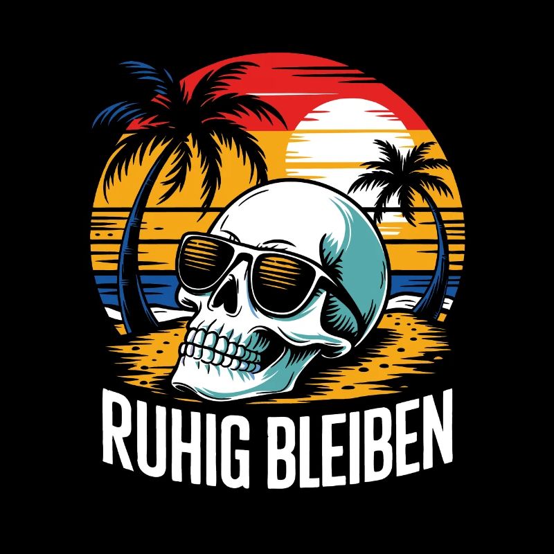 Skull mit Basecap Sonnenbrille am Strand
