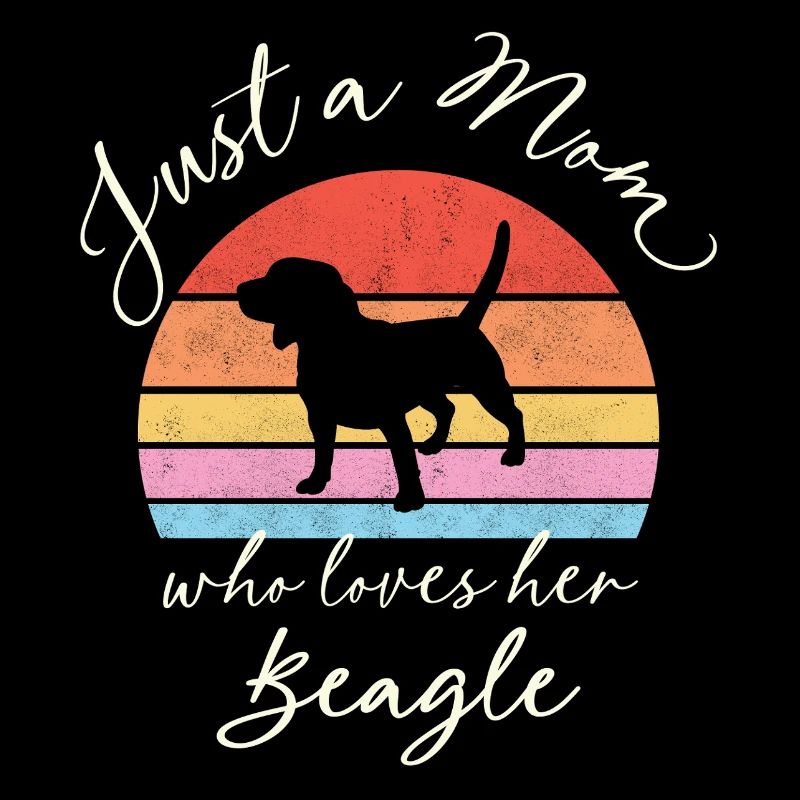 Just a Mom who loves her Beagle - retro sunset
