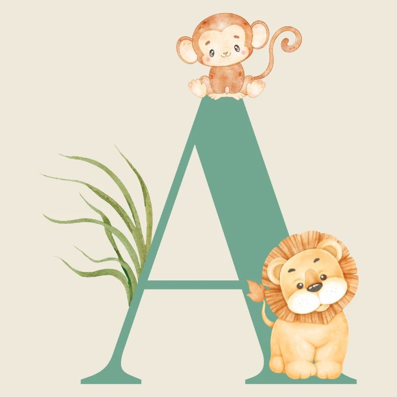 Brief an Green Jungle Animals