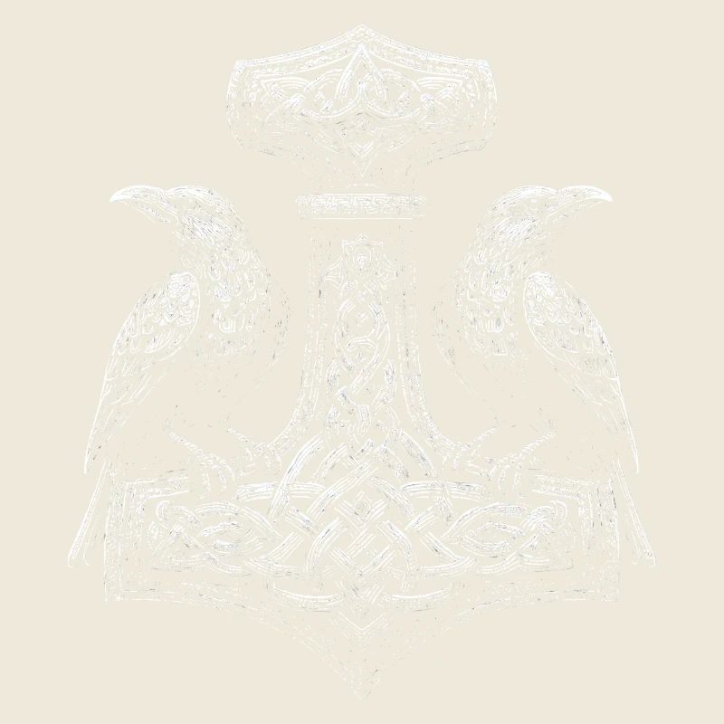 Nordic ravens and Thor's hammer design