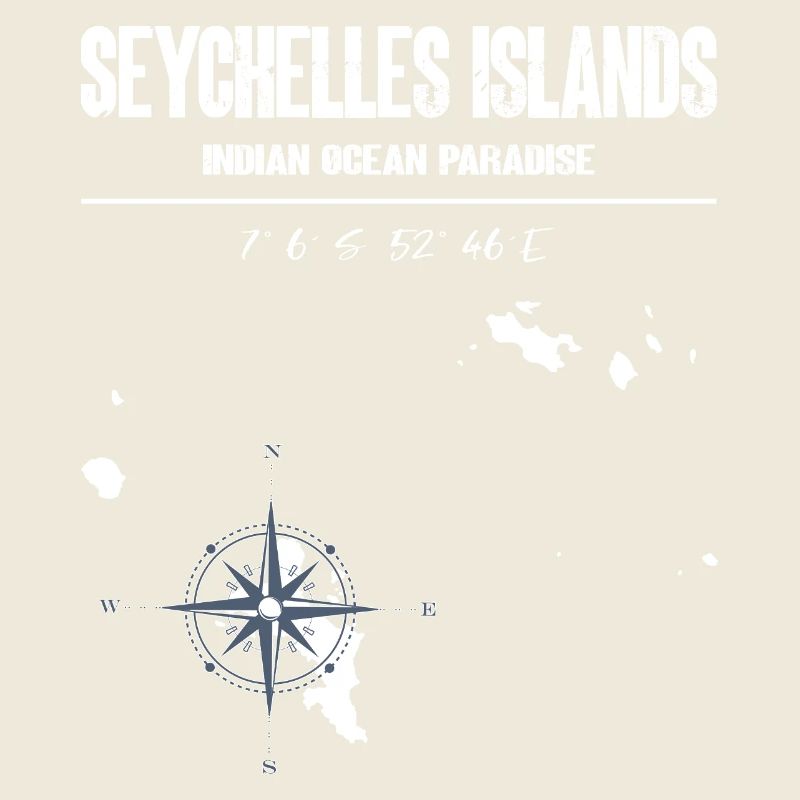 Seychelles Map Compass Vintage Design