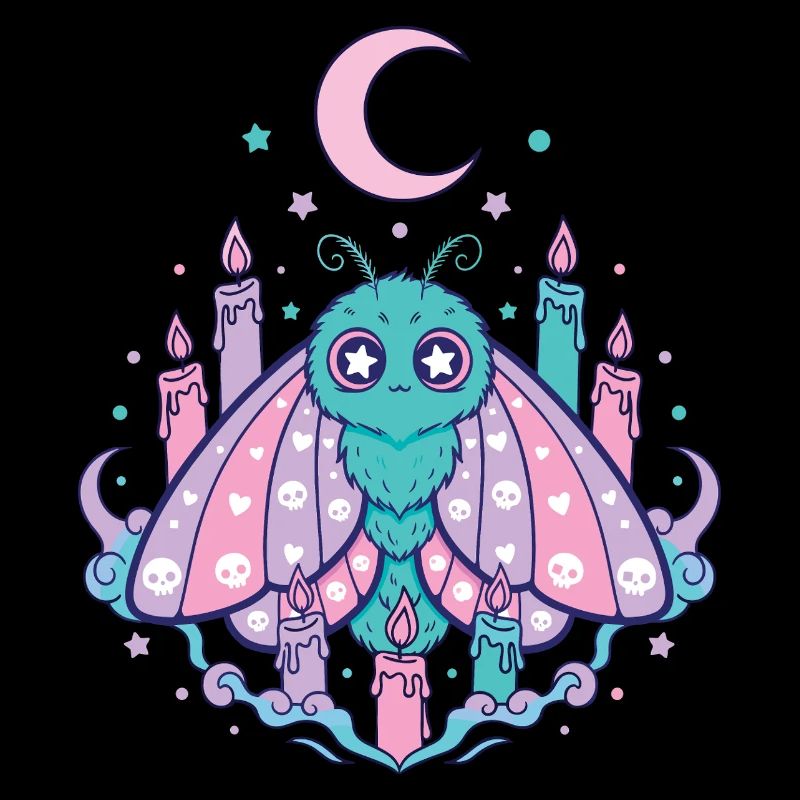 Pastel Kawaii Gothic Moth