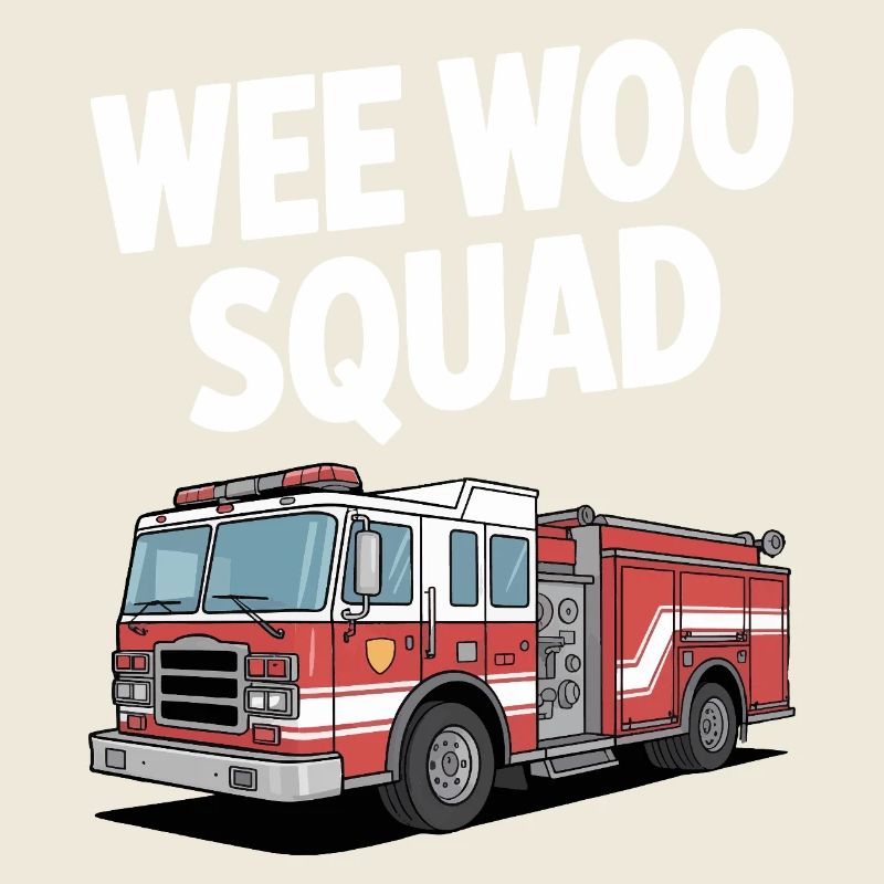 Wee Woo Squad Fire Brigade Car Rescuer Saying