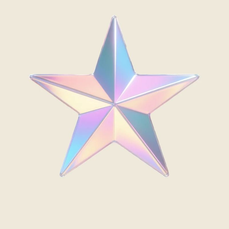 Étoile irisée pastel