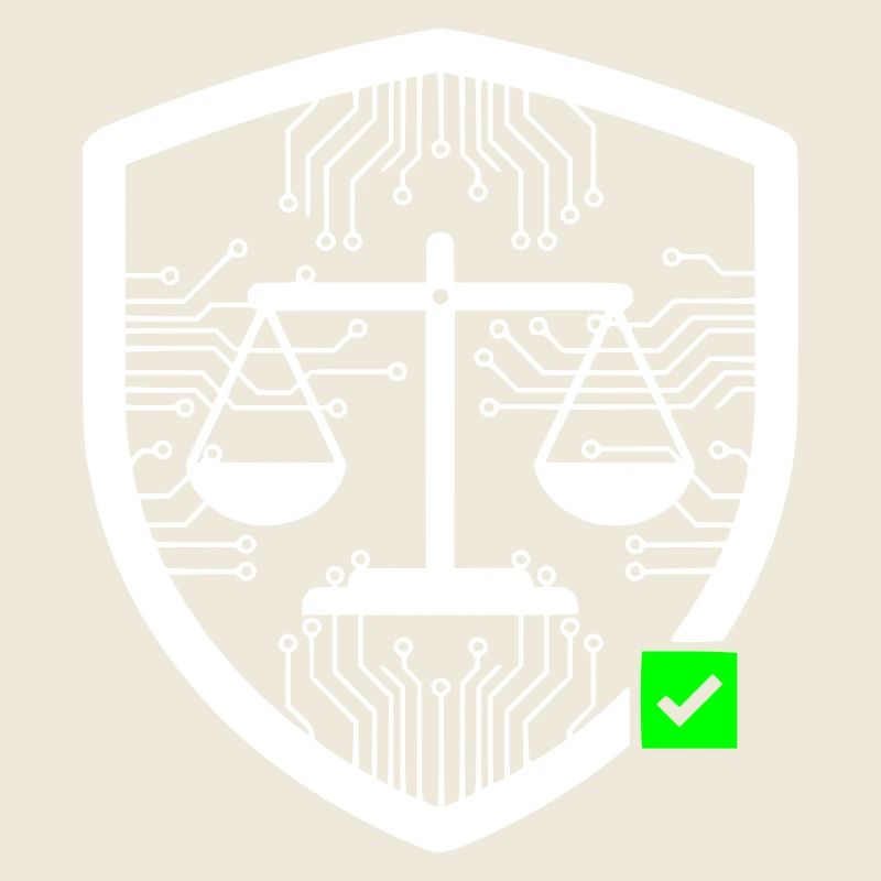 Cyber Security Schild Waage Tech Vektor