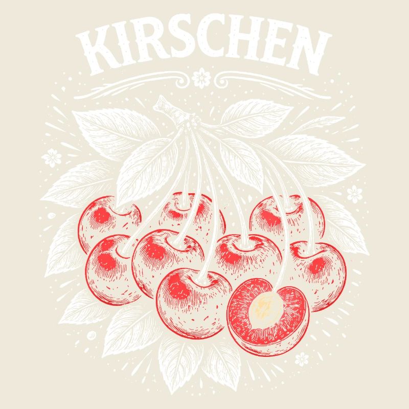 Kirschen Botanik Vintage Druck
