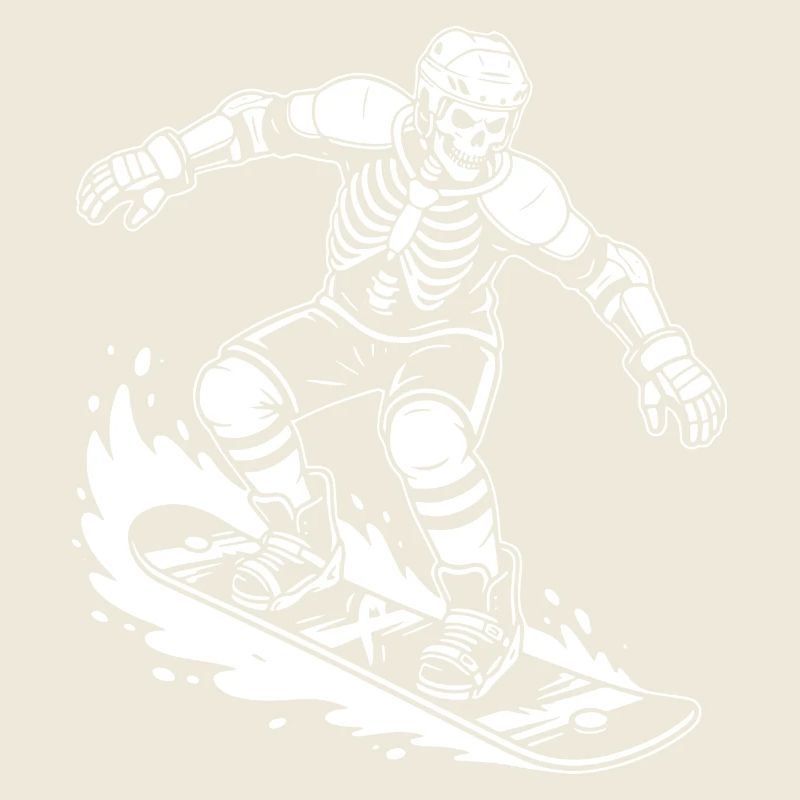 Squelette sur Snowboard Wave Rider