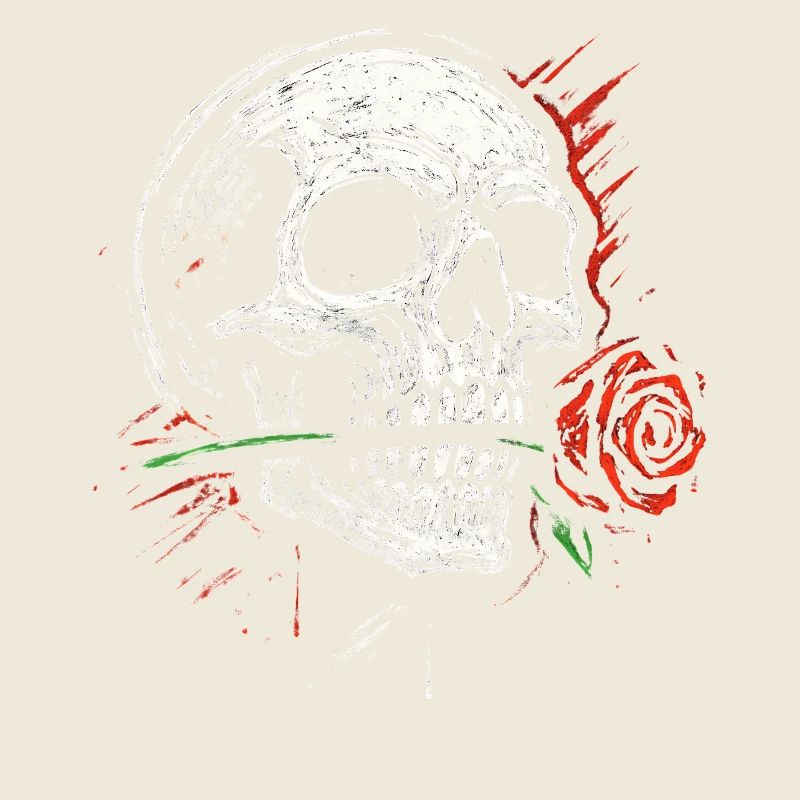 Tatouage des éventails de rock en forme de crâne gothique en rose