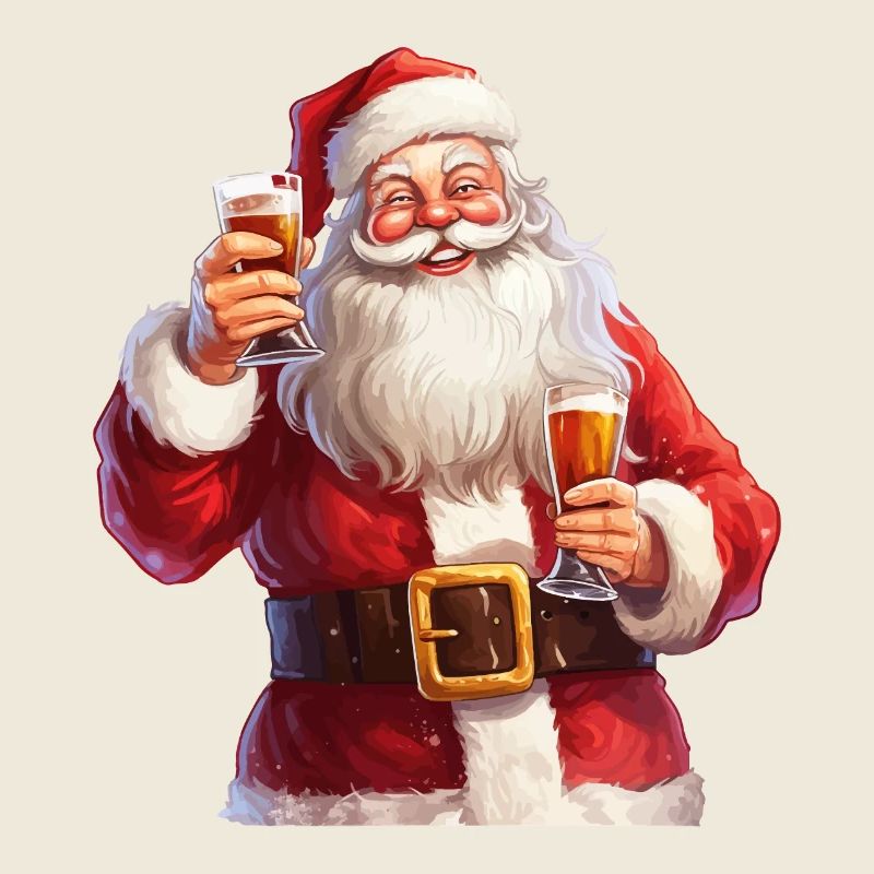 Père Noël Bière Alcool Cheers Vin chaud Schnaps