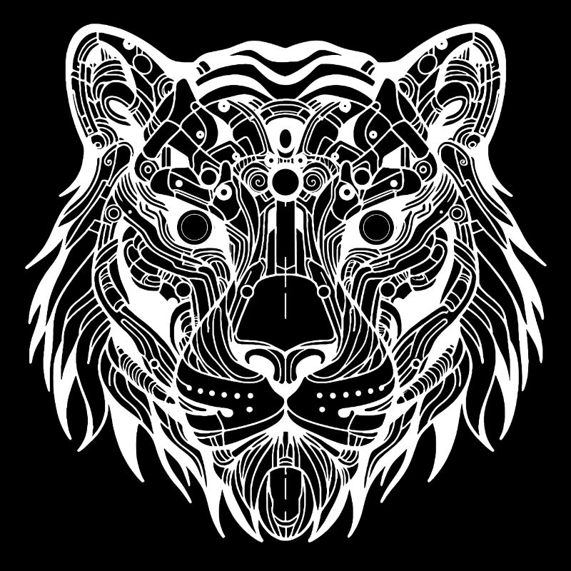 Biomechanical Tiger - White Design