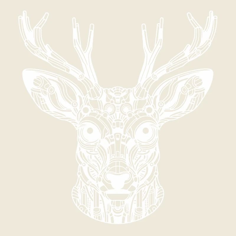 Cerf biomécanique - Design blanc