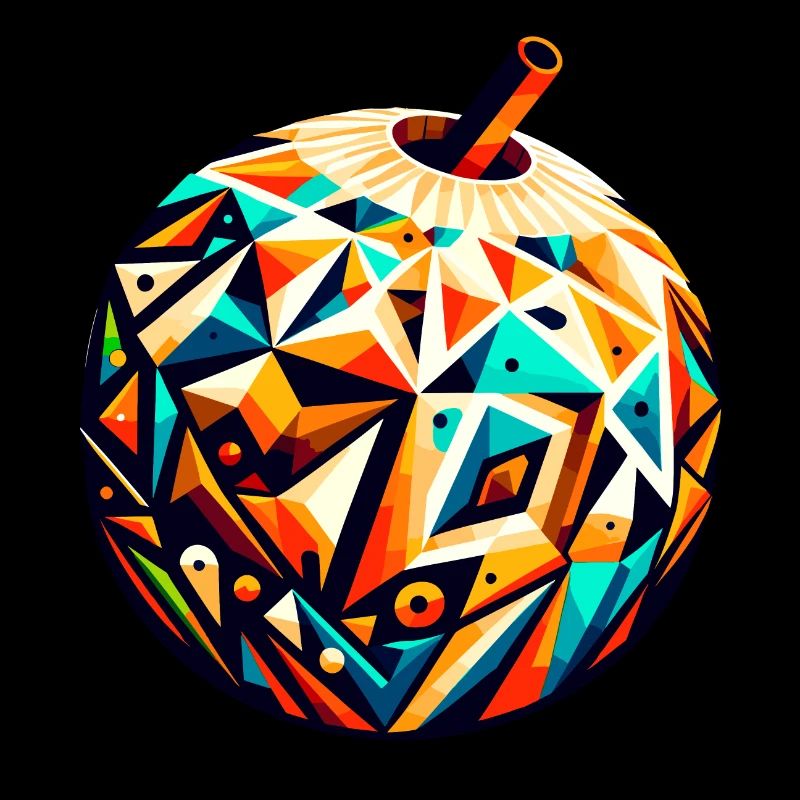 Tribal Geometry: Colorful Coconut Design