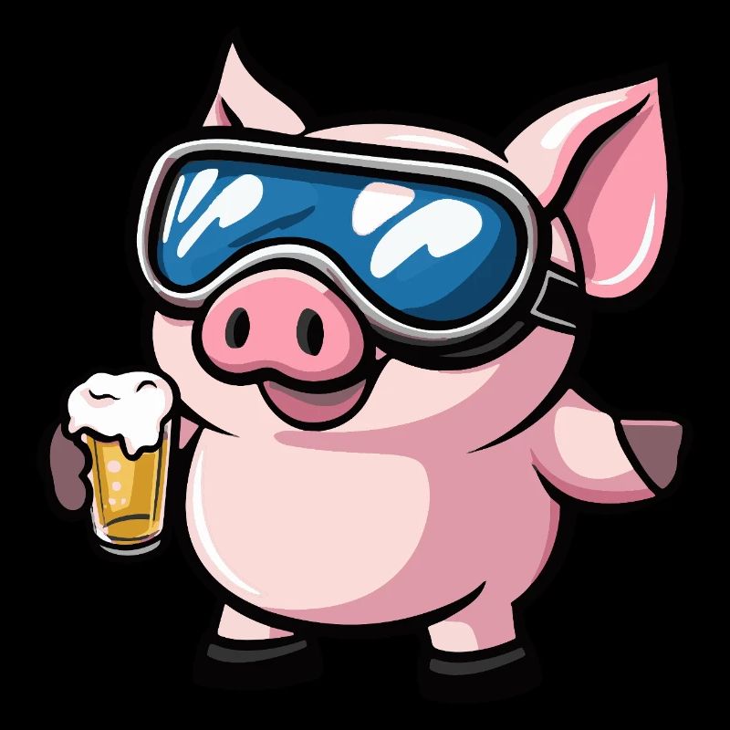 Schwein Apres Ski Bier Comic