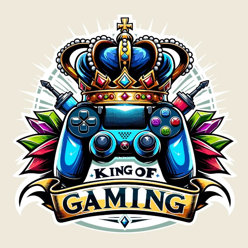 King of Gaming - Controller und Krone Illustration