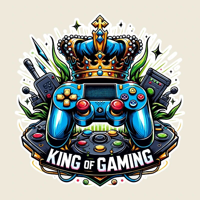 King of Gaming - Controller und Krone Illustration