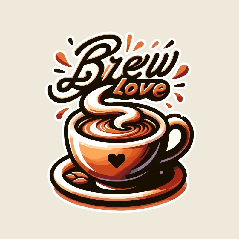 Brew Love - Coffee Cup Illustration