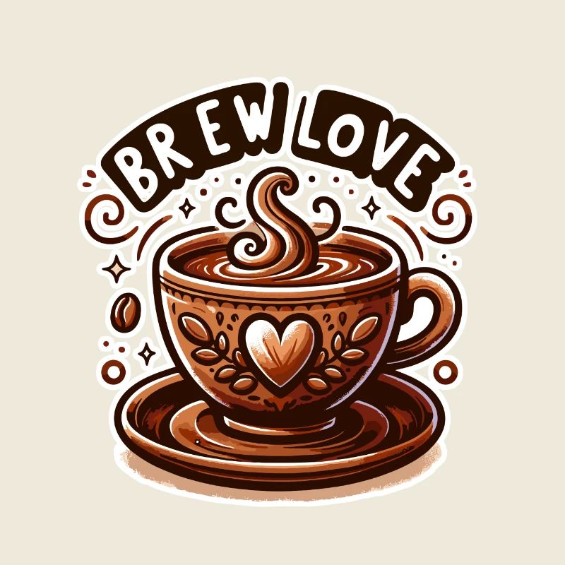 Brew Love - Coffee Cup Illustration