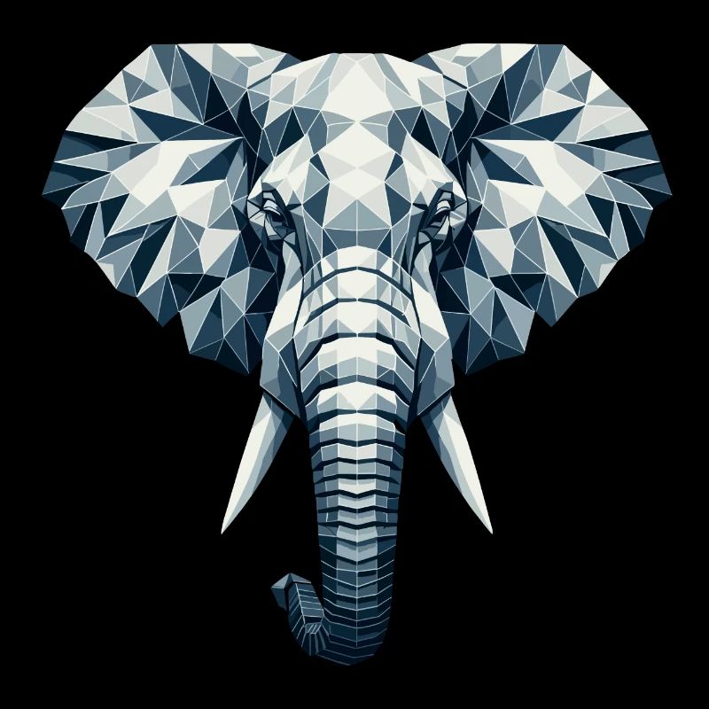 Abstract Geometric Elephant - Color Design