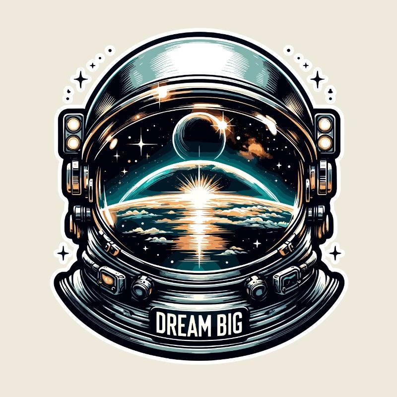 Rêver grand - Illustration d’astronaute
