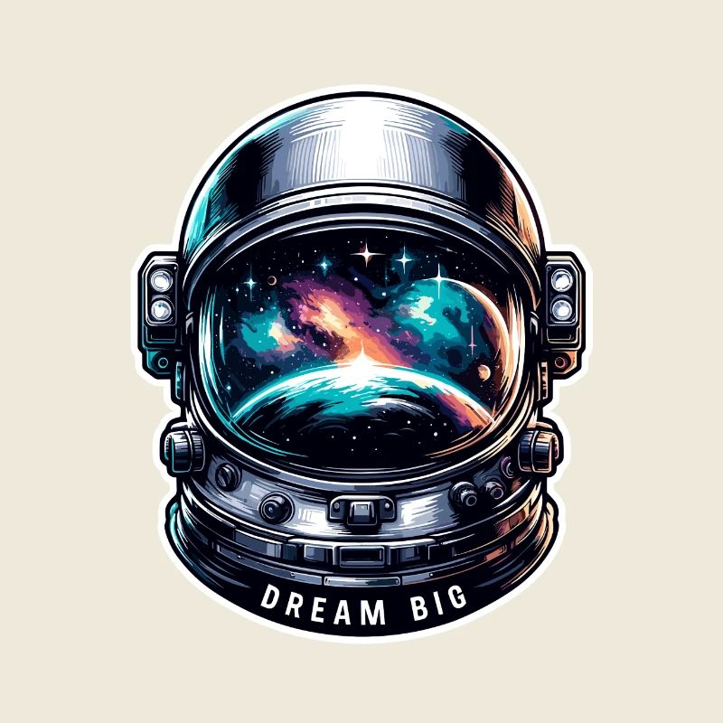 Rêver grand - Illustration d’astronaute