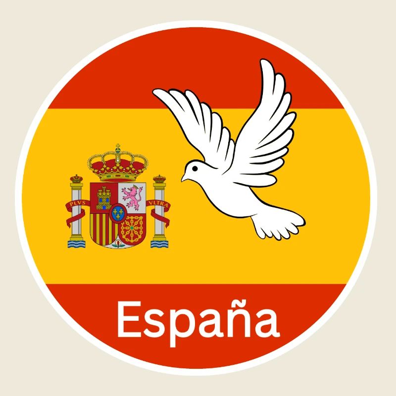 Espagne Espagne Colombe de la Paix Drapeau